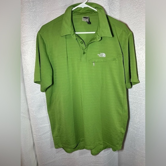 The North Face Men’s Sz Large Bright Green Performance Polo Shirt- Outdoors- EUC - Picture 1 of 5